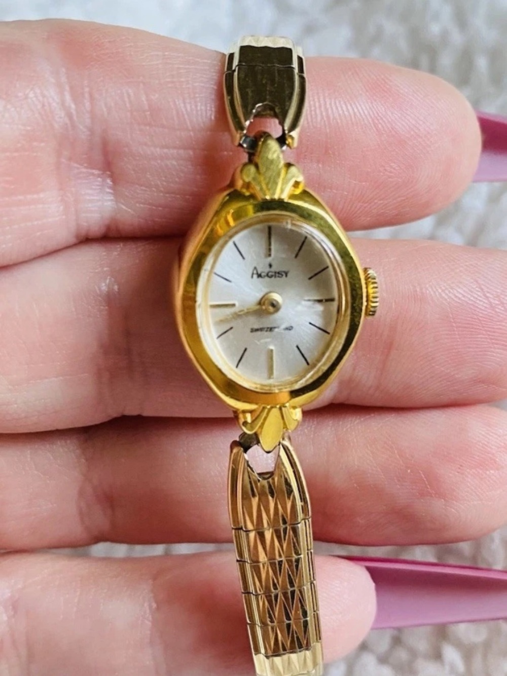 Vintage Aggisy Swiss Cocktail Watch Goldplated 10F3 50's Kreisler 10k-OPI/20